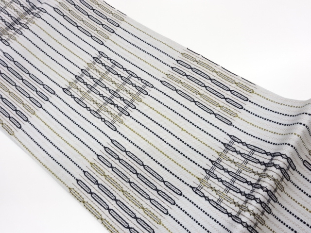 JAPANESE FUKURO OBI / WOVEN ABSTRACT STRIPE